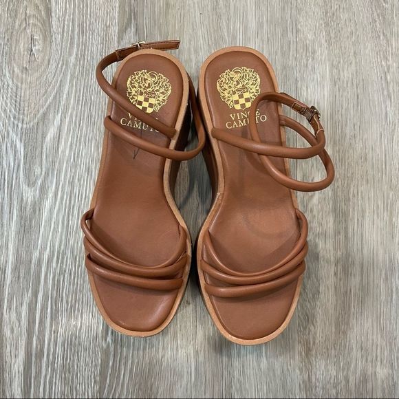 Vince Camuto Shoes - Vince CAMUTO Graceny Platform Sandal Strappy Brown Leather 70s MISMATCHED SIZE